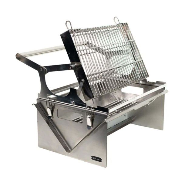FocusOutdoor 360 Degree Rotating Stainless Steel Portable Flipping Braai