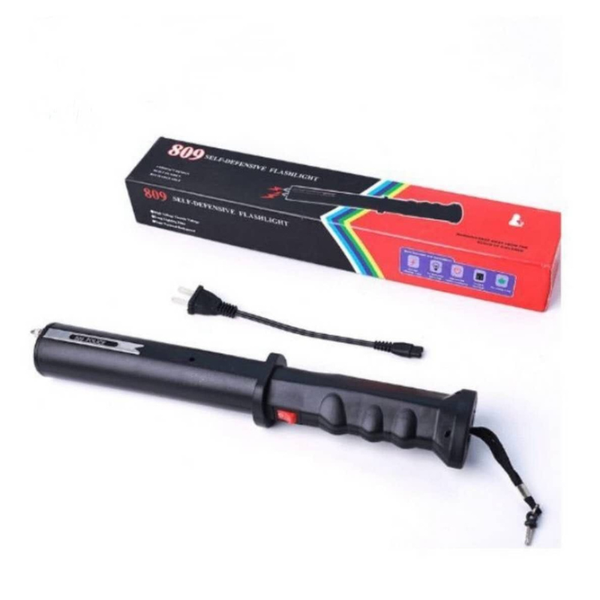 Rechargeable Self-Defensive Flashlight with Electric Stun Gun