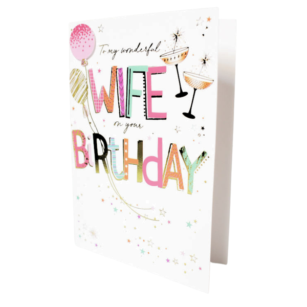 Birthday Card - "To my Wonderful Wife on your Birthday