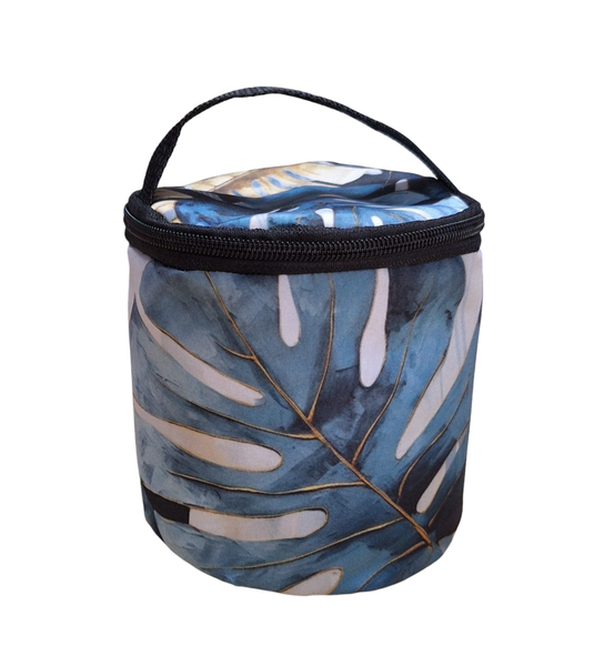Toilet Roll Holder Bag - Stunning Blue &amp; Yellow Palm Leaves