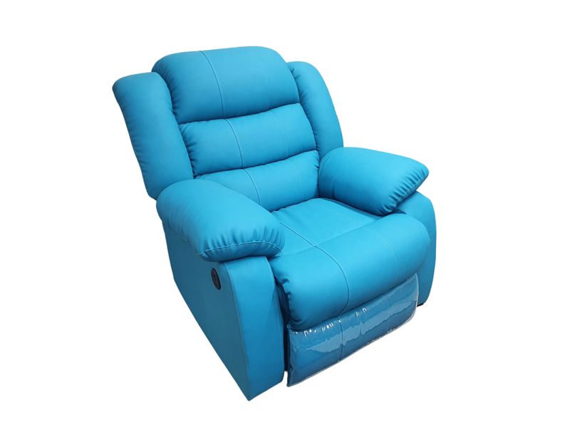 Young Buck Electric Recliner Chair Sofa - Sky Blue