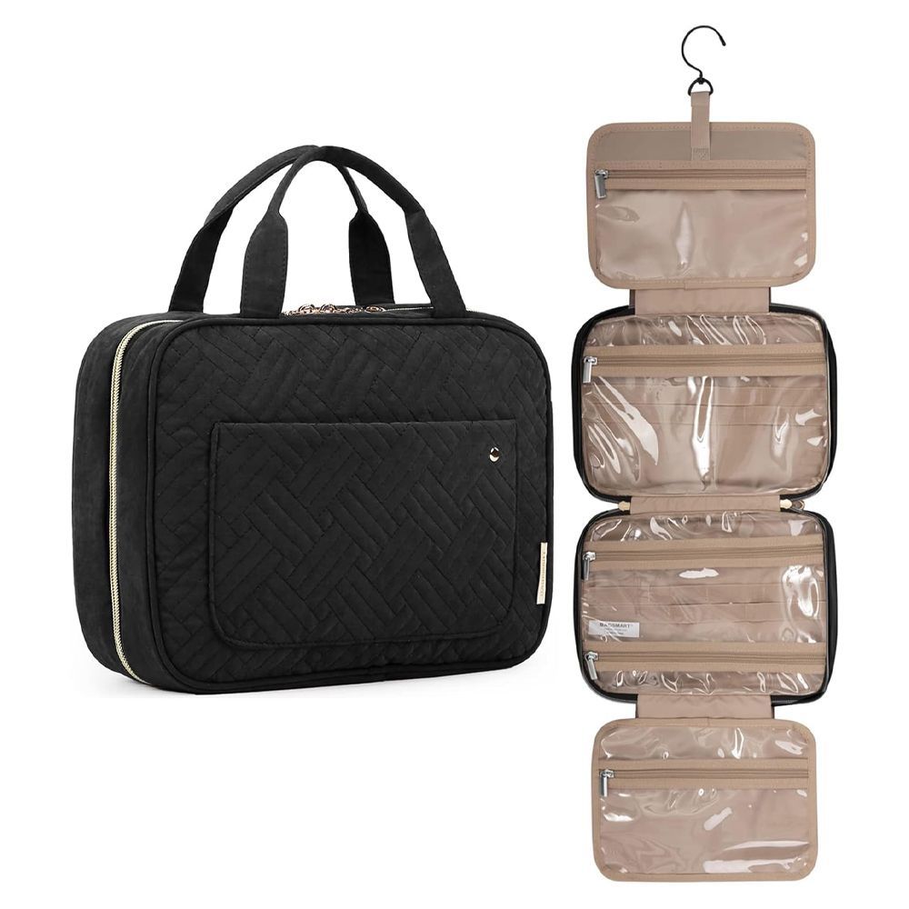 Toiletry Bag Travel Bag with Hanging Hook Black