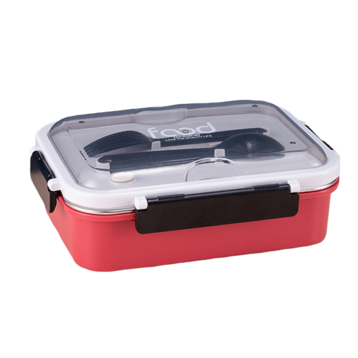 3 Compartment Stainless Steel Food Lunch Box with Compact Cutlery ...