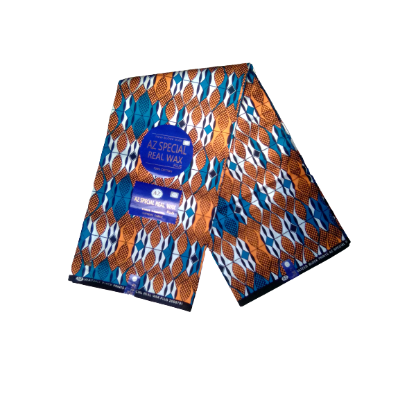 AZ Special Real Wax Fabric - Orange, White &amp; Blue
