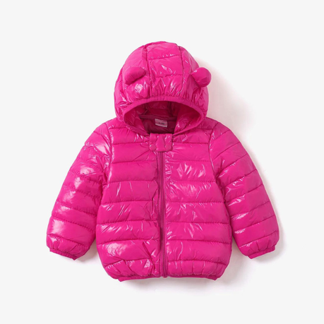 Baby / Toddler Stylish 3D Ear Print Solid Hooded Coat