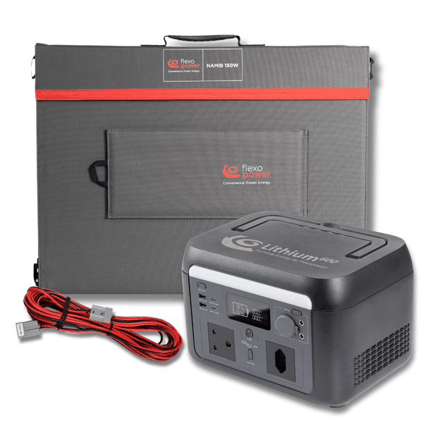 Lithium600 Power Station, Namib150w Portable Solar, 10m Cable