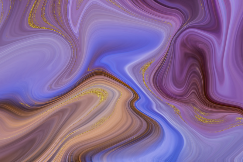 Premium Framed Canvas Print: Abstract Gold Ink