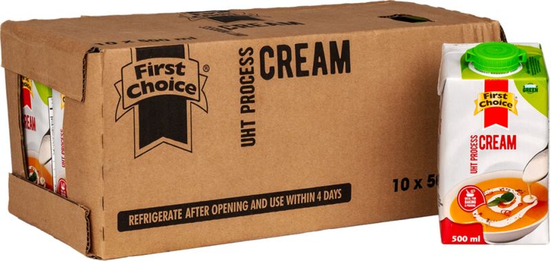 First Choice UHT Cream Long Life - 1 x 10 Pack (500ml)