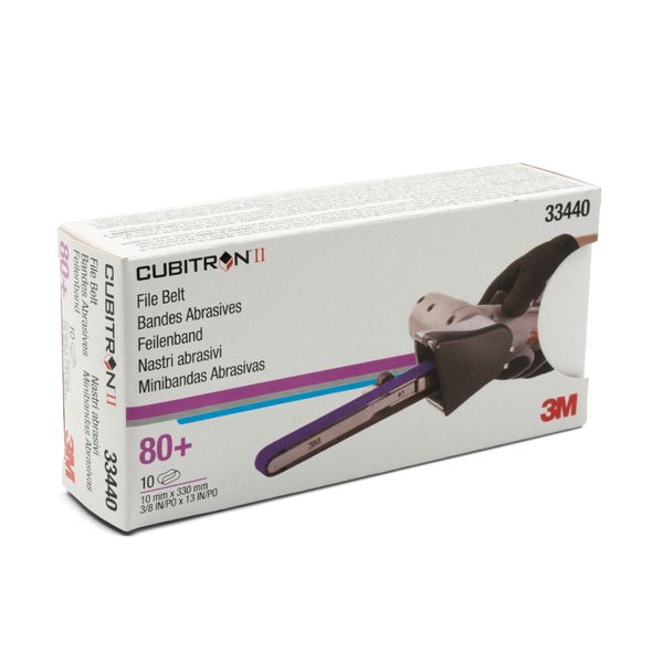 3M 10 Pack Cubitron II File Belt 786F, 10 mm x 330 mm, 80+