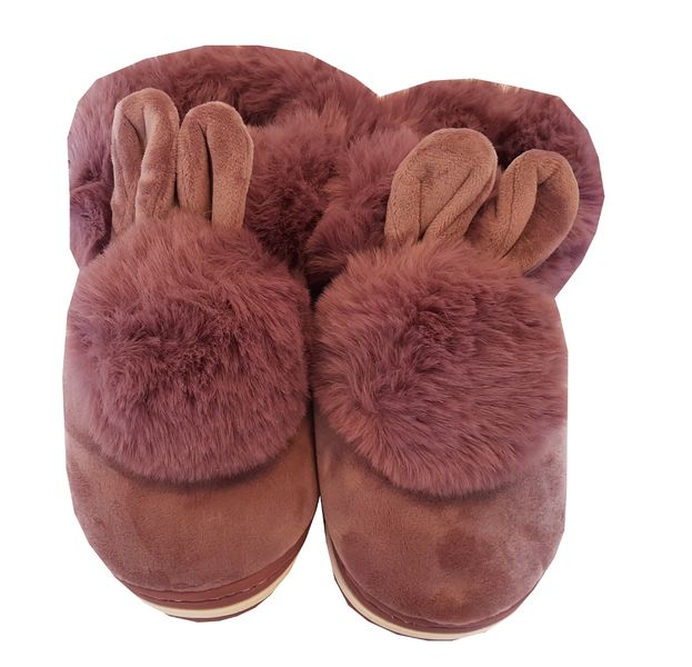Adult Bunny with ears Slippers - Pink