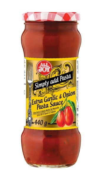 All Joy - Extra Garlic &amp; Onion Pasta Sauce 6 Bottles x 440g
