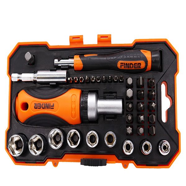 FINDER – 38 Piece Ratchet Screwdriver &amp; Bits Set