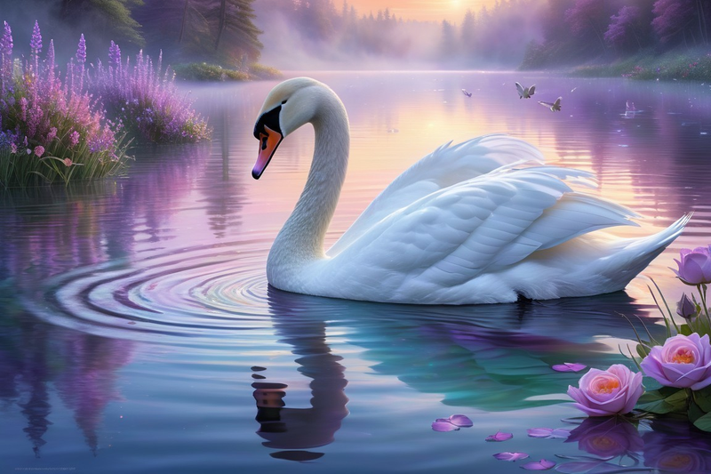 Canvas cm Home Decor Wall Art - Swan Lake