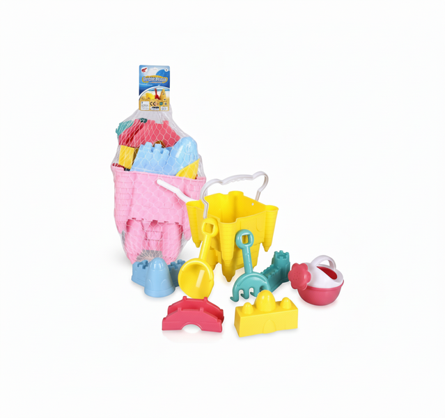 Beach-Set Doll Playset with 17cm Bucket and 7 Accessories