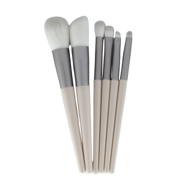 Bestby - 6-Piece Nylon &amp; Acrylic Makeup Brush Set - Beige &amp; Grey