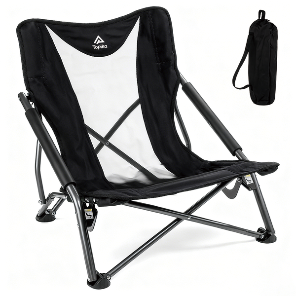 Topika Folding Camp Chair for Camping,Beach,Picnic,Barbqeues with Carry Bag