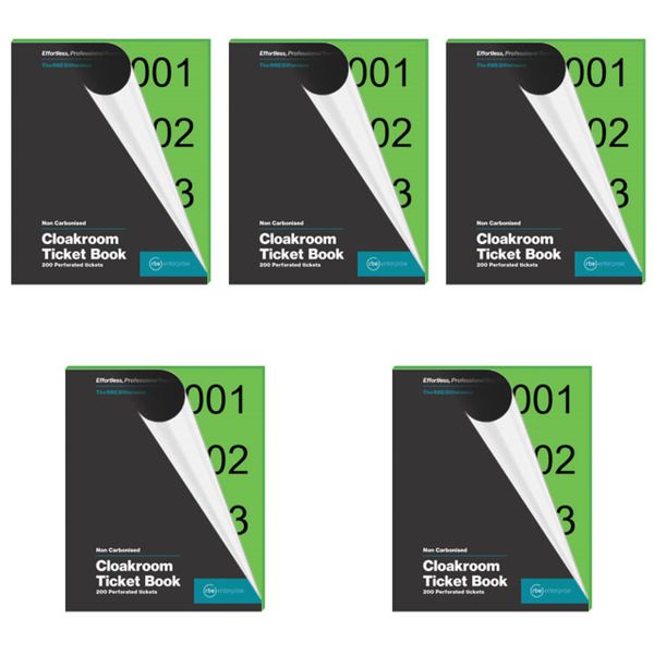 Rbe Cloakroom Ticket Books Green 5'S image