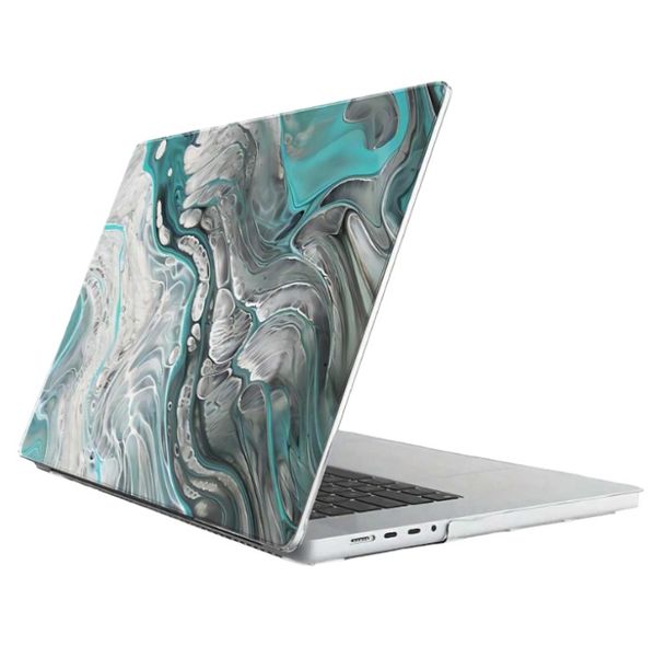 Aesthetic Marble Design Hard Shell Cover For MacBook Air M2 2022-Blue Grey