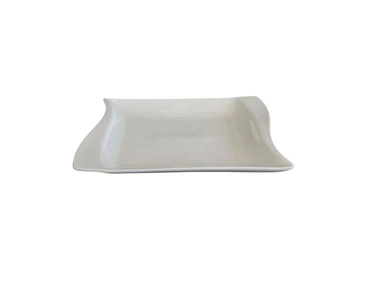 White Ceramic Triangular Dinner Plate 11-inch (28cm) - Set of 8