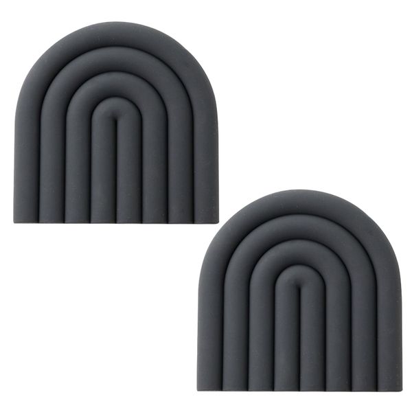 Set of 2 Rainbow Heat Insulation Anti-Scalding Silicone Pot/Mug 15x15cm