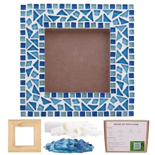 Mosaic DIY Photo Frame Kit_ Blue Trim - 0001MDIYK
