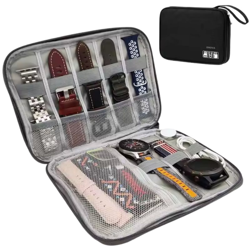 Enova Travel Watch Strap Organizer Portable Pouch for Watches & Bands