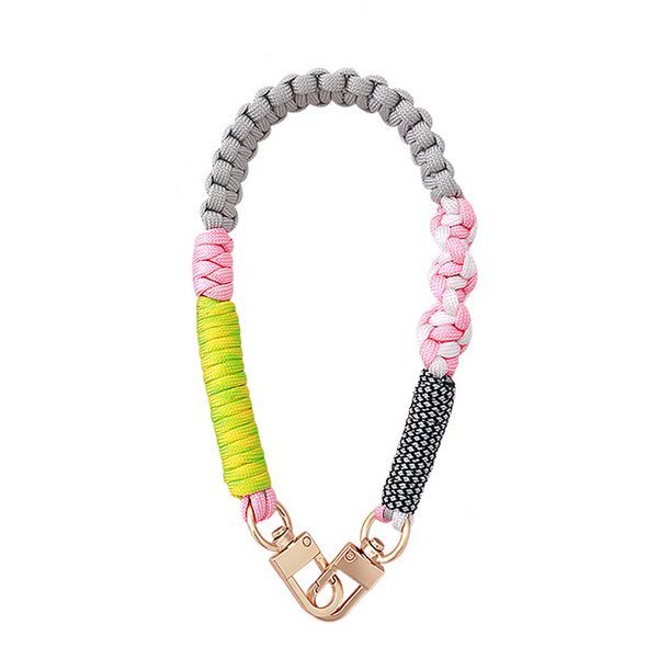 Multi-color Braided Cotton Rope Keychain Women's Handbag Bookbag Charms