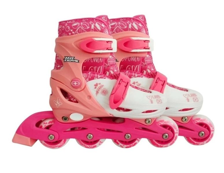 Stylish Adjustable Kids Inline Roller Skates Pink - Medium