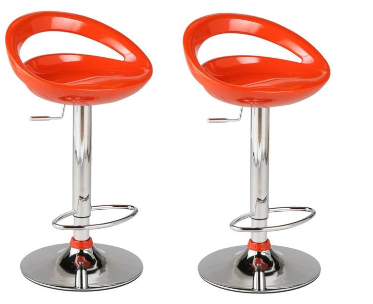 Bar / Kitchen Counter Stools - Set of 2 – Orange Colour