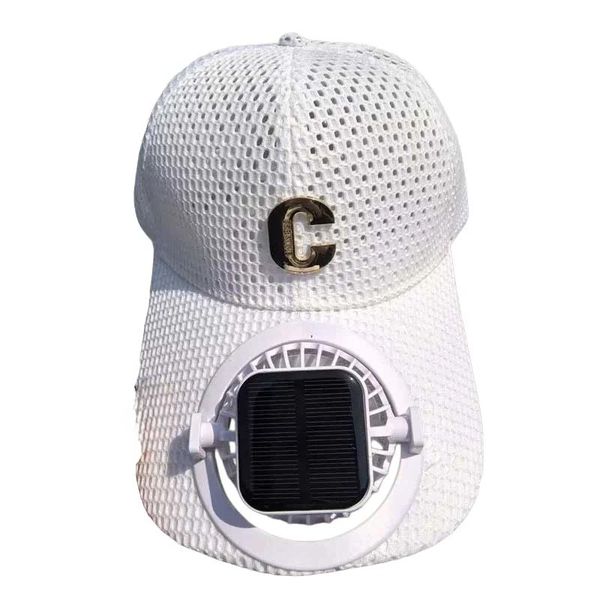 Mens Baseball Cap with Solar Dual Charging Fan UV Protection Breathable