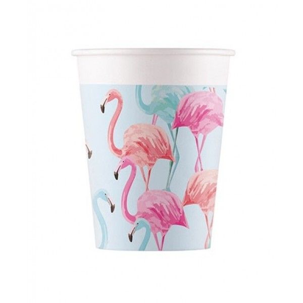 Eco Compostable Tropical Flamingo Paper Cups