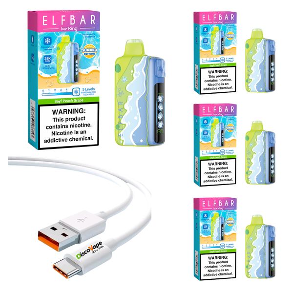 Elfbar Ice King 25K - Peach Grape (Pack Of 4) + image