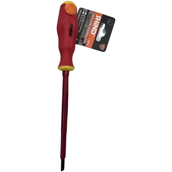 Shind 5 x 125mm Flat CR-V Insulated Screwdriver