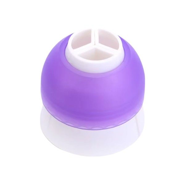 1 Piece - Tri-Color Piping Bag Nozzle For Swirl Decorating- Purple