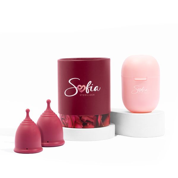 Sofia Sister Cup + Sterilizer Bundle - Double Box (S&amp;L)
