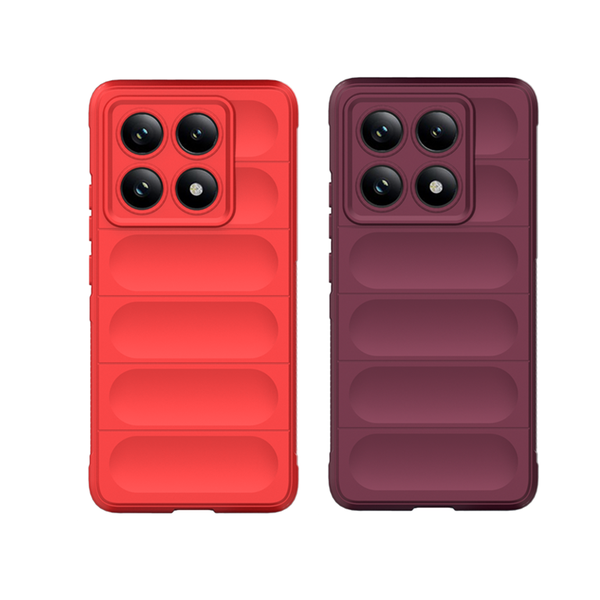 2 Units - HD Shockproof Case Compatible With Xiaomi Redmi 14C - Purple Red