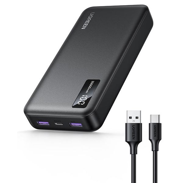 UGreen 20 000mAh PD 20W Power Bank With Cable - Black