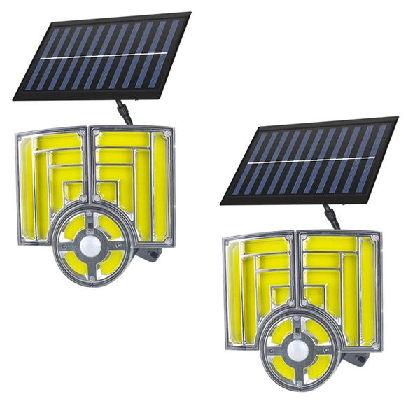 2x Solar Induction Adjustable Head Light 16COB with Remote Control FA-120A