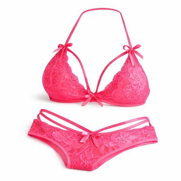 Women's Pink Poly lace Underwear Set