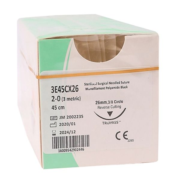 Suture Trulon Nylon RC 75cm 12's