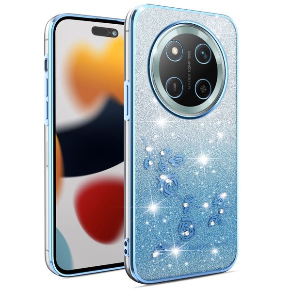 Phone Case Compatible With Honor X9c Flowers Diamond Shining Cover