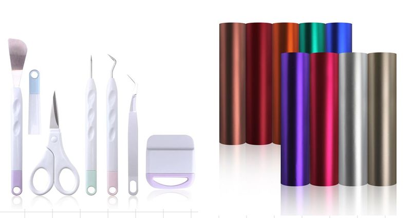 Vivid Colours Holographic Matte Chrome Sticker Vinyl 9pc +1m Trans + Tools