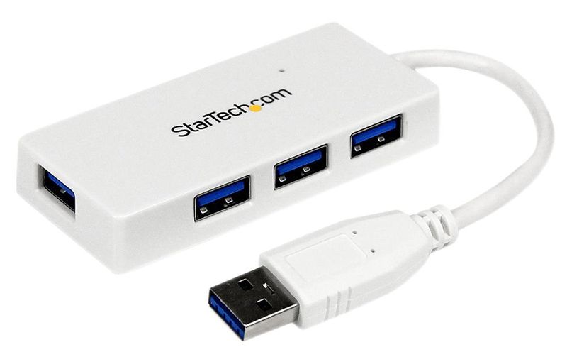 Startech (ST4300MINU3W) Hub, USB 3.0, 4 Ports, 5 Gbps, Bus Powered