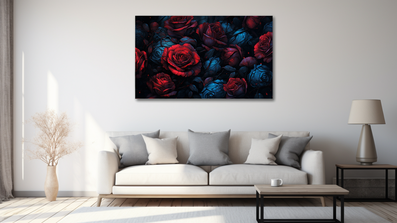 Canvas Wall Art - Dark Roses Creative Abstract - MT0325