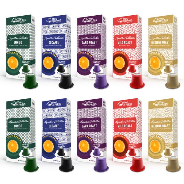 Coffee Capsules Bulk Variety includes Decaffe Nespresso Compatible - 100