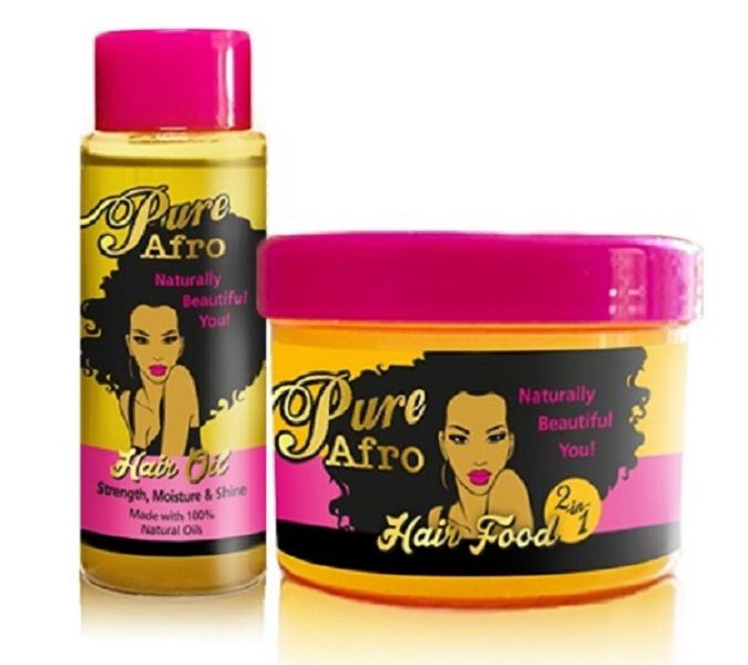 Pure Afro Hair Combo - 100% Natural Hair Oil &amp; Hair Food