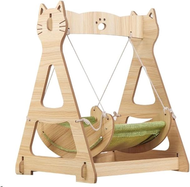Cartoon Shaped Pet Bed Cat Hammock Wooden Cat Swing Hammock Gift for Cat