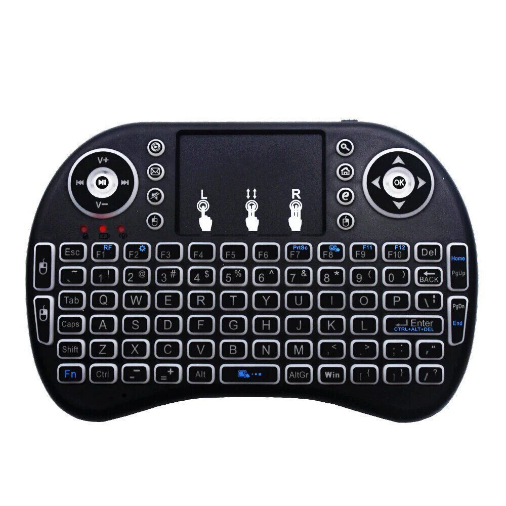 Mini Wireless Keyboard - Backlit Multimedia Remote with Mouse Touchpad ...