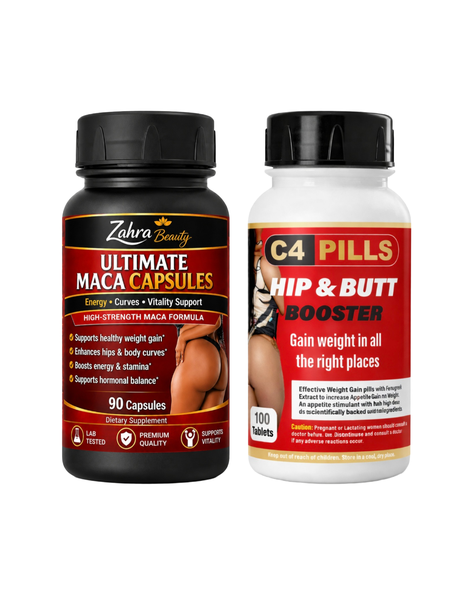 Ultimate Maca Capsules for Hip/Butt and C4 Tablets for Fast Weight Gain