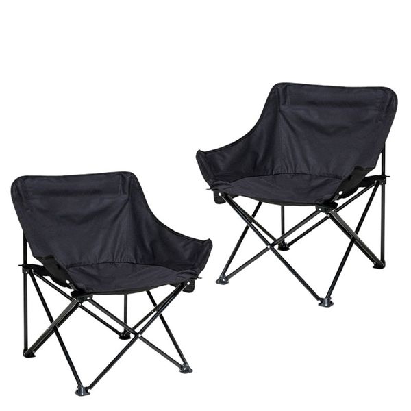 2 Portable Folding Chairs for Outdoors &amp; Camping with Carrier Bag